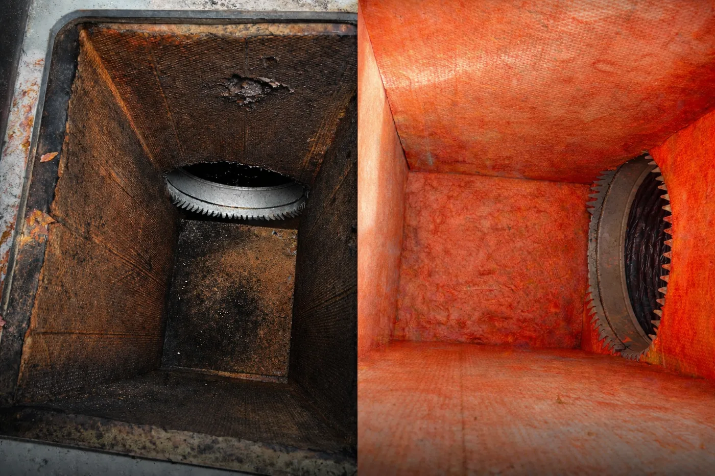 Duct cleaning before and after in South Florida home