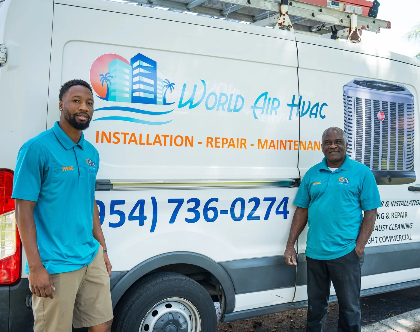 World Air HVAC certified team of three technicians in Tamarac, Florida